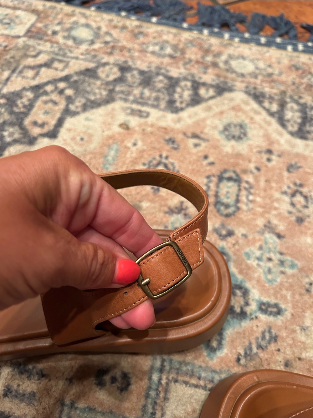 Vionic Tan Leather Double-Strap Slingback Sandal - Picture 14 of 15